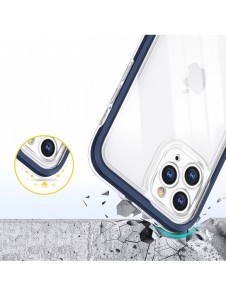 Genomskinligt 3-i-1 fodral för iPhone 11 Pro blå ram gel skal