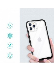 Klart 3-i-1 fodral för iPhone 11 Pro Max fodral gel skal med ram svart