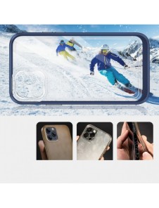 Genomskinligt 3-i-1 fodral för iPhone 11 Pro Max blå ram gel skal