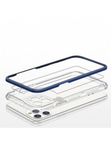 Genomskinligt 3-i-1 fodral för iPhone 11 Pro Max blå ram gel skal