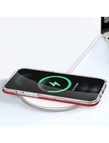 Genomskinligt 3in1-fodral för iPhone 11 Pro Max Frame Cover Gel Röd