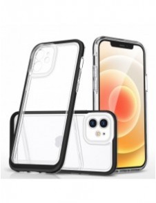 Klart 3in1-fodral för iPhone 12 Frame Gel Cover Svart