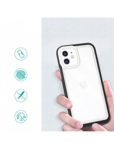 Klart 3in1-fodral för iPhone 12 Frame Gel Cover Svart
