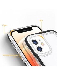 Klart 3in1-fodral för iPhone 12 Frame Gel Cover Svart
