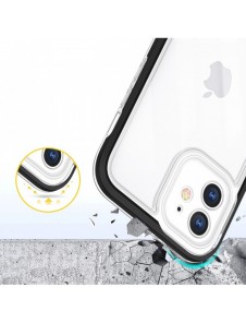 Klart 3in1-fodral för iPhone 12 Frame Gel Cover Svart