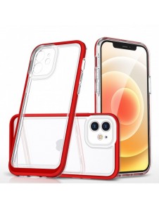Klart 3-i-1 fodral för iPhone 12 ram gel skal rött