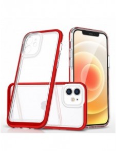 Klart 3-i-1 fodral för iPhone 12 ram gel skal rött
