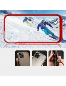 Klart 3-i-1 fodral för iPhone 12 ram gel skal rött