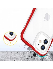 Klart 3-i-1 fodral för iPhone 12 ram gel skal rött