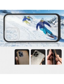 Genomskinligt 3-i-1 fodral för iPhone 12 Pro frame gel skal svart