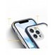 Genomskinligt 3-i-1 fodral för iPhone 12 Pro blå ram gel skal
