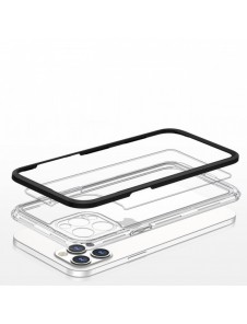Klart 3-i-1 fodral för iPhone 12 Pro Max fodral gel skal med ram svart