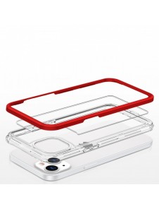 Klart 3-i-1 fodral för iPhone 13 mini gel skal med ram röd