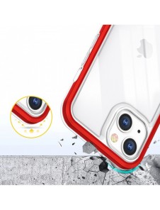 Klart 3-i-1 fodral för iPhone 13 mini gel skal med ram röd