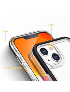 Klart 3-i-1 fodral för iPhone 13 fodral gel skal med ram svart