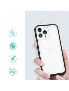 Klart 3-i-1 fodral för iPhone 13 Pro frame gel skal svart