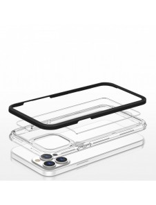 Klart 3-i-1 fodral för iPhone 13 Pro frame gel skal svart