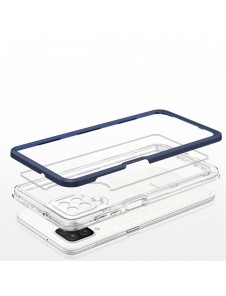 Genomskinligt 3-i-1 fodral för Samsung Galaxy A12 5G Frame Gel Cover Blå
