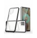 Genomskinligt 3in1-fodral för Samsung Galaxy A22 4G Frame Gel Cover Svart
