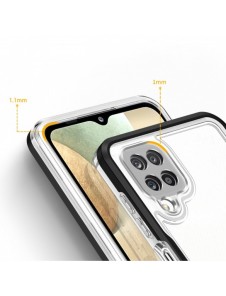 Genomskinligt 3in1-fodral för Samsung Galaxy A22 4G Frame Gel Cover Svart