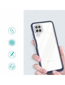 Genomskinligt 3in1-fodral för Samsung Galaxy A22 4G Frame Gel Cover Blå