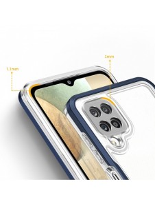 Genomskinligt 3in1-fodral för Samsung Galaxy A22 4G Frame Gel Cover Blå