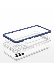 Genomskinligt 3-i-1 fodral för Samsung Galaxy A32 4G Frame Gel Cover Blå