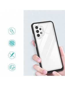 Genomskinligt 3-i-1 fodral för Samsung Galaxy A32 5G Frame Gel Cover Svart