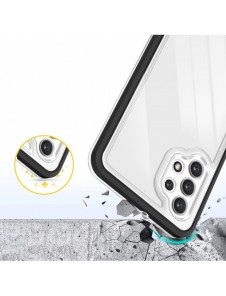 Genomskinligt 3-i-1 fodral för Samsung Galaxy A32 5G Frame Gel Cover Svart