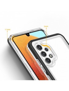 Genomskinligt 3in1-fodral för Samsung Galaxy A72 4G Frame Gel Cover Svart