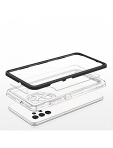 Genomskinligt 3in1-fodral för Samsung Galaxy A72 4G Frame Gel Cover Svart
