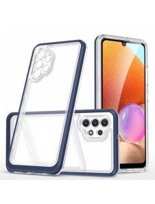 Genomskinligt 3in1-fodral för Samsung Galaxy A72 4G Frame Gel Cover Blå