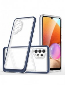 Genomskinligt 3in1-fodral för Samsung Galaxy A72 4G Frame Gel Cover Blå