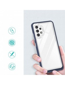 Genomskinligt 3in1-fodral för Samsung Galaxy A72 4G Frame Gel Cover Blå