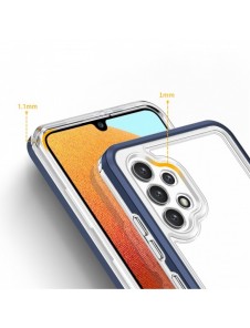 Genomskinligt 3in1-fodral för Samsung Galaxy A72 4G Frame Gel Cover Blå