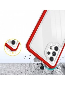Genomskinligt 3-i-1 fodral för Samsung Galaxy A72 4G Frame Gel Cover Röd