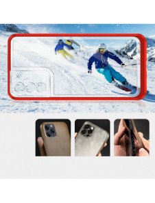 Genomskinligt 3-i-1 fodral för Samsung Galaxy S21 + 5G (S21 Plus 5G) Ram Gel Cover Röd