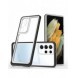 Genomskinligt 3-i-1 fodral för Samsung Galaxy S21 Ultra 5G Frame Gel Cover Svart