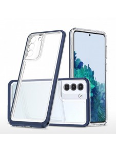 Genomskinligt 3in1-fodral för Samsung Galaxy S21 FE Frame Cover Gel Blue