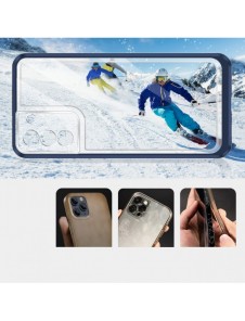 Genomskinligt 3in1-fodral för Samsung Galaxy S21 FE Frame Cover Gel Blue