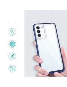 Klart 3-i-1 fodral för Samsung Galaxy S22 Frame Gel Cover Blå
