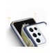 Klart 3-i-1 fodral för Samsung Galaxy S22 Ultra Frame Gel Cover Blå