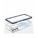 Klart 3-i-1 fodral för Samsung Galaxy S22 Ultra Frame Gel Cover Blå
