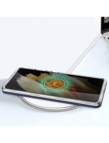 Klart 3-i-1 fodral för Samsung Galaxy S22 Ultra Frame Gel Cover Blå