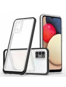 Klart 3-i-1 fodral för Samsung Galaxy A03s (166) ram gelöverdrag svart