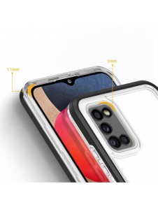 Klart 3-i-1 fodral för Samsung Galaxy A03s (166) ram gelöverdrag svart
