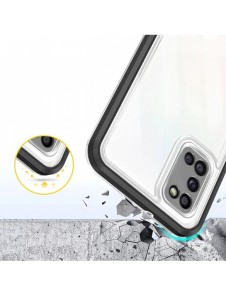 Klart 3-i-1 fodral för Samsung Galaxy A03s (166) ram gelöverdrag svart