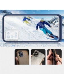 Genomskinligt 3-i-1 fodral för Samsung Galaxy A03s (166) ram gelöverdrag blå