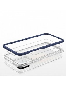 Genomskinligt 3-i-1 fodral för Samsung Galaxy A03s (166) ram gelöverdrag blå