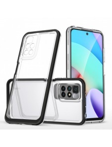 Genomskinligt 3-i-1 fodral för Xiaomi Redmi 10 Frame Gel Cover Svart